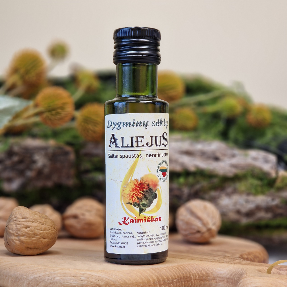 DYGMINŲ SĖKLŲ ALIEJUS, ŠALTO SPAUDIMO 100 ML